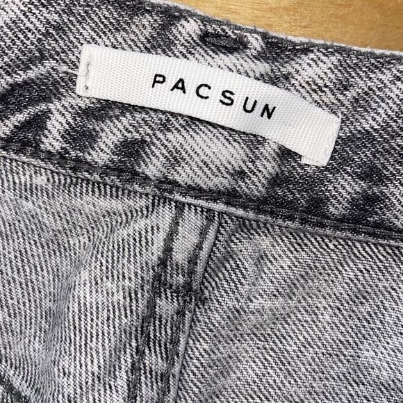 Pacsun Womens Acid Wash High Rise Straight Button Fly Jeans Black Size 29 - Picture 5 of 11